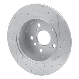 R1 00-04 Toyota Avalon Rear Left Drilled & Slotted Silver Brake Rotor