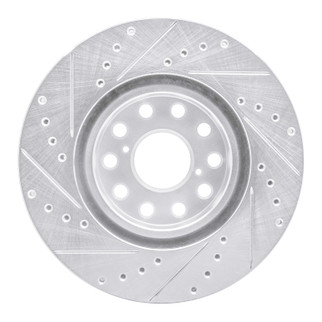 R1 93-98 Toyota Supra Front Right Drilled & Slotted Silver Brake Rotor
