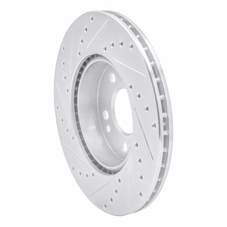 R1 90-95 Mercedes-Benz 300CE Front Right Drilled & Slotted Silver Brake Rotor