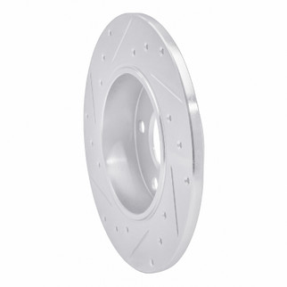 R1 83-89 Mercedes-Benz 190D Front Right Drilled & Slotted Silver Brake Rotor