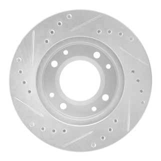 R1 86-88 Mazda RX-7 Front Right Drilled & Slotted Silver Brake Rotor