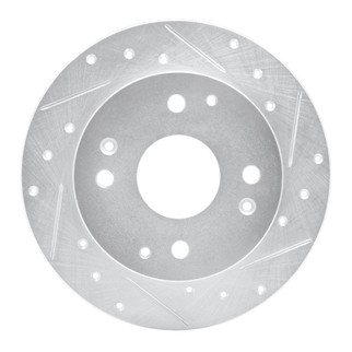 R1 92-94 Acura Vigor Rear Right Drilled & Slotted Silver Brake Rotor