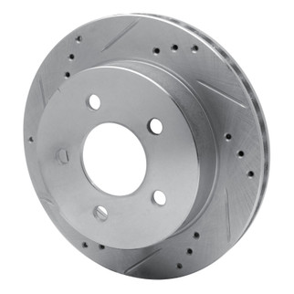 R1 91-92 Lincoln Mark VII Rear Left Drilled & Slotted Silver Brake Rotor