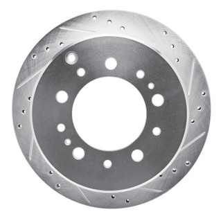 R1 98-07 Lexus LX470 Rear Right Drilled & Slotted Silver Brake Rotor