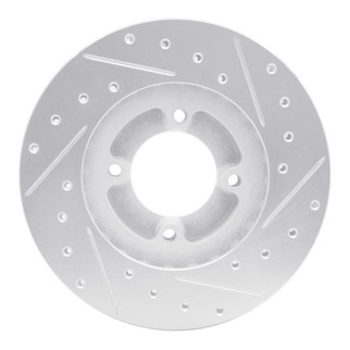 R1 86-89 Toyota Van Wagon Front Left Drilled & Slotted Silver Brake Rotor