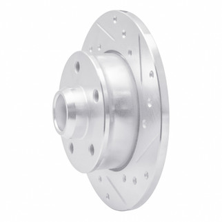 R1 92-98 Volkswagen Golf Rear Right Drilled & Slotted Silver Brake Rotor