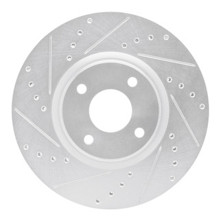R1 18-22 Ford Ecosport Front Left Drilled & Slotted Silver Brake Rotor