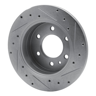 R1 06-18 Dodge Sprinter 3500 Rear Left Drilled & Slotted Silver Brake Rotor