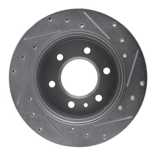 R1 06-18 Dodge Sprinter 3500 Rear Left Drilled & Slotted Silver Brake Rotor