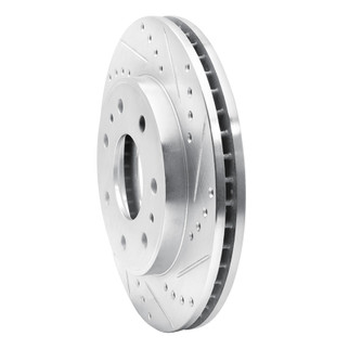 R1 09-09 Ford F-150 4WD Front Right Drilled & Slotted Silver Brake Rotor