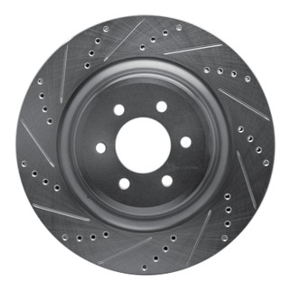 R1 03-17 Dodge Viper Rear Left Drilled & Slotted Silver Brake Rotor