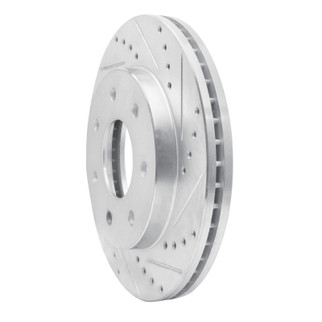 R1 04-08 Ford F-150 4WD Front Right Drilled & Slotted Silver Brake Rotor