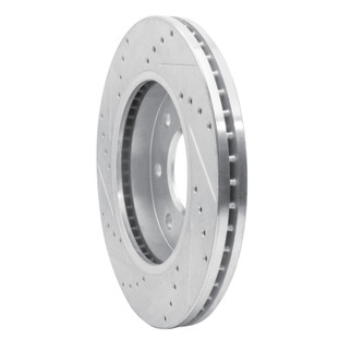 R1 04-08 Ford F-150 4WD Front Right Drilled & Slotted Silver Brake Rotor