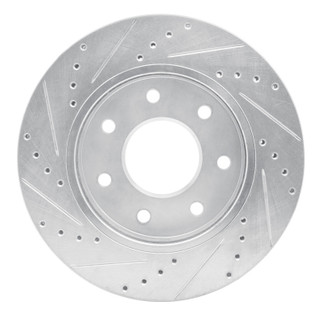 R1 04-08 Ford F-150 4WD Front Right Drilled & Slotted Silver Brake Rotor
