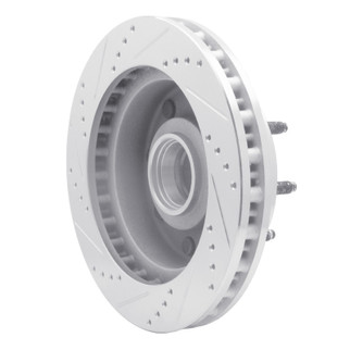R1 99-02 Ford F-250 2WD (Super Duty) Front Right Drilled & Slotted Silver Brake Rotor