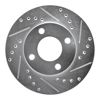 R1 90-91 Audi 90 Quattro Front Right Drilled & Slotted Silver Brake Rotor