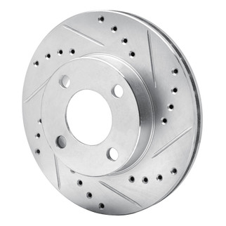 R1 90-91 Audi 90 Quattro Front Right Drilled & Slotted Silver Brake Rotor