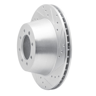R1 68-76 Ford F-350 2WD (Excl Super Duty) Front Right Drilled & Slotted Silver Brake Rotor