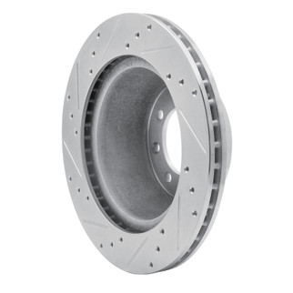 R1 68-76 Ford F-350 2WD (Excl Super Duty) Front Right Drilled & Slotted Silver Brake Rotor