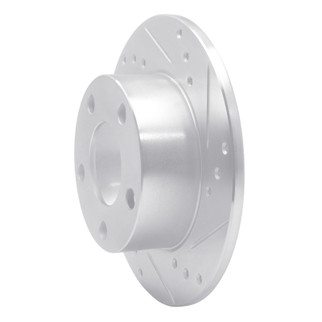 R1 80-91 Audi 5000S Rear Right Drilled & Slotted Silver Brake Rotor
