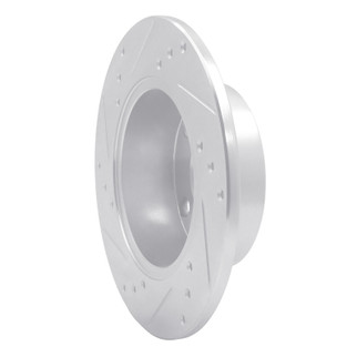 R1 80-91 Audi 5000S Rear Right Drilled & Slotted Silver Brake Rotor