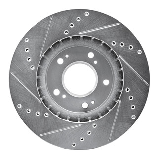 R1 04-11 Mitsubishi Endeavor Front Right Drilled & Slotted Silver Brake Rotor