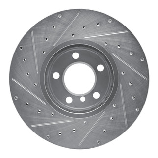 R1 12-21 BMW 340I xDrive Front Right Drilled & Slotted Silver Brake Rotor