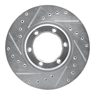 R1 87-89 Dodge Raider Front Left Drilled & Slotted Silver Brake Rotor