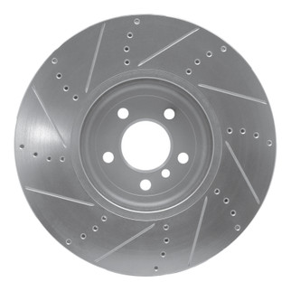R1 09-17 BMW 750I Right Front Drilled & Slotted Silver Brake Rotor
