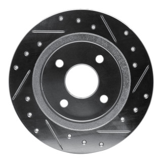 R1 91-98 Saturn SW1 Rear Left Drilled & Slotted Silver Brake Rotor
