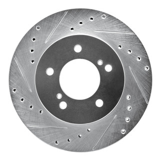 R1 93-02 Mercury Villager Front Left Drilled & Slotted Silver Brake Rotor