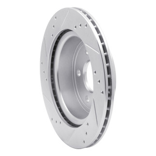 R1 08-10 Chevrolet COBALT Rear Right Drilled & Slotted Silver Brake Rotor