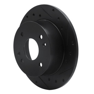 R1 92-94 Acura Vigor Rear Right Drilled & Slotted Black Brake Rotor