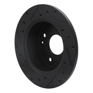 R1 92-94 Acura Vigor Rear Right Drilled & Slotted Black Brake Rotor