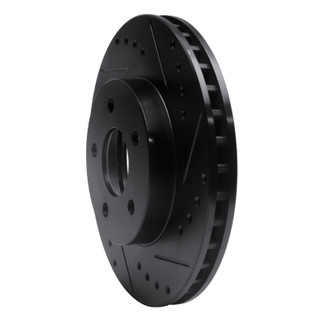 R1 89-90 Ford Thunderbird Front Right Drilled & Slotted Black Brake Rotor