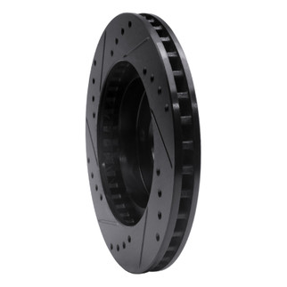 R1 89-90 Ford Thunderbird Front Right Drilled & Slotted Black Brake Rotor