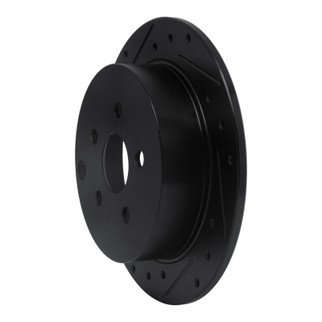 R1 00-10 Pontiac Vibe Rear Left Drilled & Slotted Black Brake Rotor