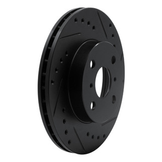 R1 93-02 Chevrolet Prizm Front Right Drilled & Slotted Black Brake Rotor