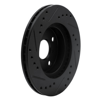 R1 93-02 Chevrolet Prizm Front Right Drilled & Slotted Black Brake Rotor