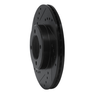 R1 84-87 Toyota Corolla (US/Canada) Front Left Drilled & Slotted Black Brake Rotor