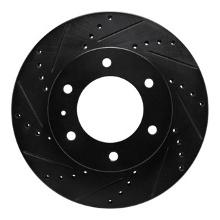 R1 13-17 Ford Ranger (Mexico) Front Left Drilled & Slotted Black Brake Rotor