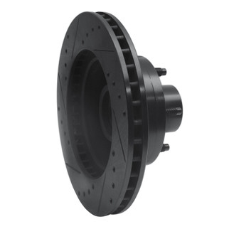 R1 79-91 Ford Country Squire Front Right Drilled & Slotted Black Brake Rotor