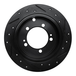 R1 94-07 Chrysler SEBRING Rear Left Drilled & Slotted Black Brake Rotor