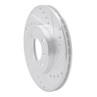 R1 86-08 Volkswagen Jetta Sedan Front Right Drilled & Slotted Silver Brake Rotor