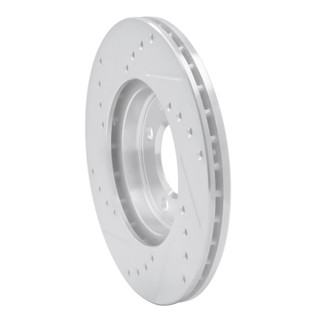 R1 86-08 Volkswagen Jetta Sedan Front Right Drilled & Slotted Silver Brake Rotor