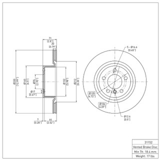 DFC 11-18 BMW X3 Rear Brake Rotor