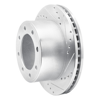 R1 05-12 Ford F-250 4WD (Super Duty) Rear Right Drilled & Slotted Silver Brake Rotor