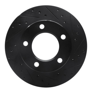 R1 76-86 Jeep CJ5 Front Right Drilled & Slotted Black Brake Rotor