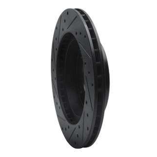 R1 76-86 Jeep CJ5 Front Right Drilled & Slotted Black Brake Rotor