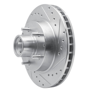 R1 93-95 Chevrolet G10 Front Right Drilled & Slotted Silver Brake Rotor